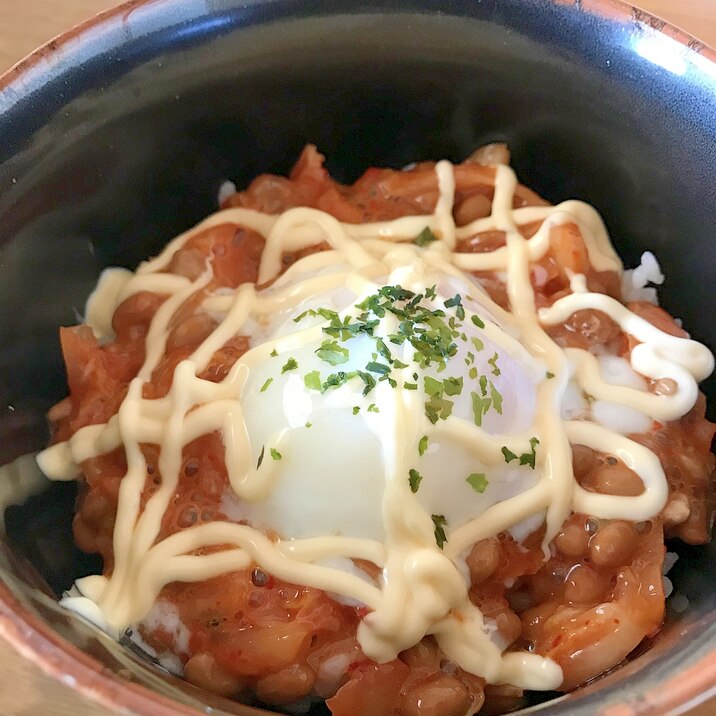 納豆キムチでズボラ丼♡